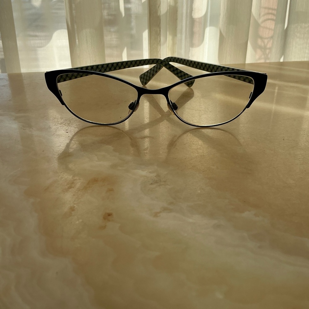Lafont Issy & Irma navy with blue green check temples